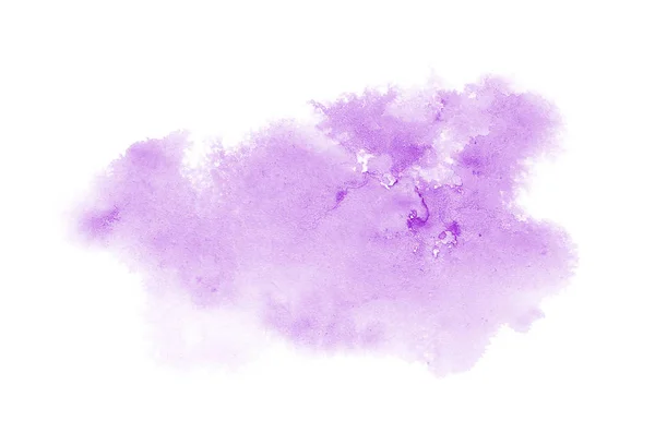 흰색에 고립 된 아쿠아렐 페인트의 액체 튀김추상 수채화 배경 이미지. 보라색 톤 — 스톡 사진
