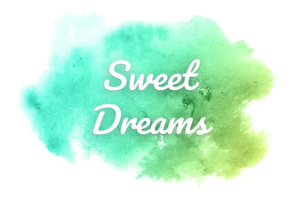 Abstrakte Aquarell-Hintergrundbild mit einem flüssigen Spritzer von Aquarell Pastelltöne grün und gelb. Süße Träume — Stockfoto