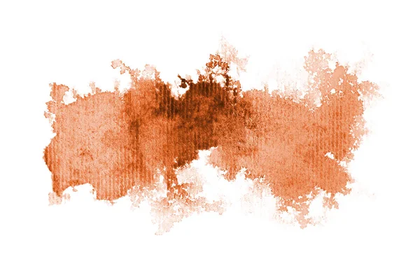 Obraz pozadí abstraktní akvarel s tekutým koláčem z akarelle barvy, izolované na bílém. Oranžové tóny — Stock fotografie
