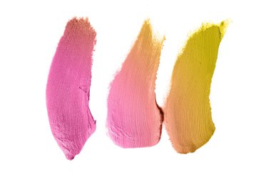 Smear ve ruj veya akrilik boya beyaz izole doku