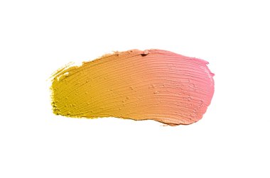 Smear ve ruj veya akrilik boya beyaz izole doku