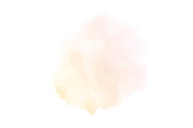 Beyaz üzerine izole edilmiş, sıvı bir kova boyası ile soyut suluboya arka plan görüntüsü. Pembe ve sarı tonları