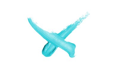 Parlak sıvı ruj smear onay işareti beyaz izole. ışık