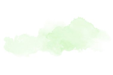 Beyaz üzerine izole edilmiş, sıvı bir kova boyası ile soyut suluboya arka plan görüntüsü. Yeşil tonları