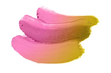 Smear ve ruj veya akrilik boya beyaz arka plan üzerinde izole doku. Bronz renk