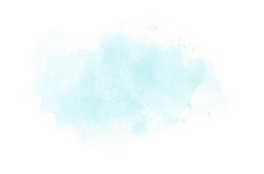 Beyaz üzerine izole edilmiş, sıvı bir kova boyası ile soyut suluboya arka plan görüntüsü. Açık mavi tonları