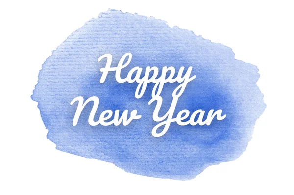 Abstract watercolor background image with a liquid splatter of aquarelle paint. Blue tones. Happy New Year — Stockfoto