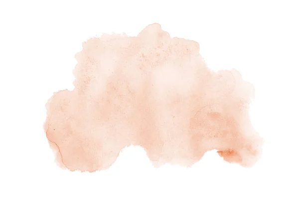 Abstrakt akvarell bakgrundsbild med en flytande splatter av akvarellfärg, isolerad på vitt. Orange toner — Stockfoto