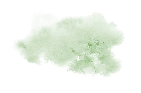 Imagem de fundo aquarela abstrata com um respingo líquido de tinta aquarelle, isolado em branco. Tons verde escuro — Fotografia de Stock