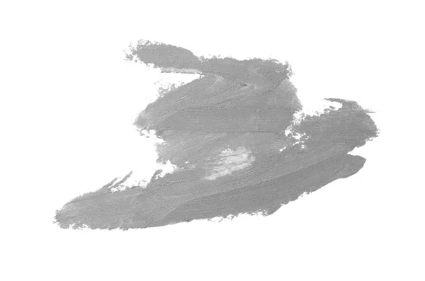 Мазок и текстура помады или акриловой краски изолированы на белом фоне. Серый цвет — стоковое фото