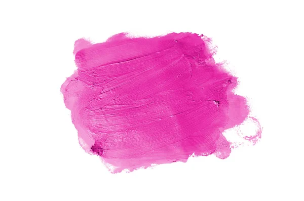 Smear and texture of lipstick or acrylic paint isolated on white — Stock Photo, Image