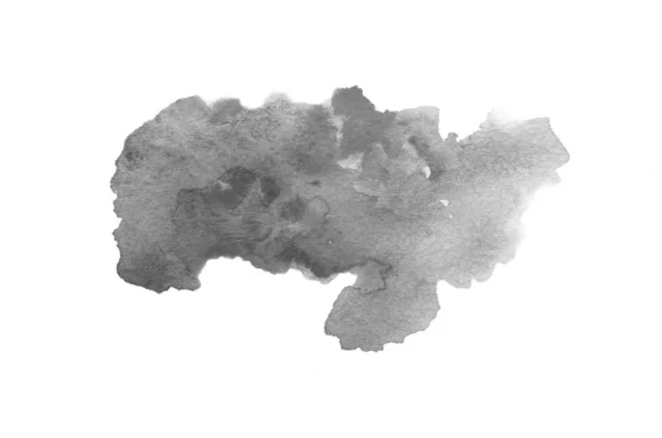 Αφηρημένη εικόνα φόντου υδατογραφίσματος με υγρή διασπορά χρώματος Aquarelle, απομονωμένη σε λευκό. Ασπρόμαυρα χρώματα — Φωτογραφία Αρχείου