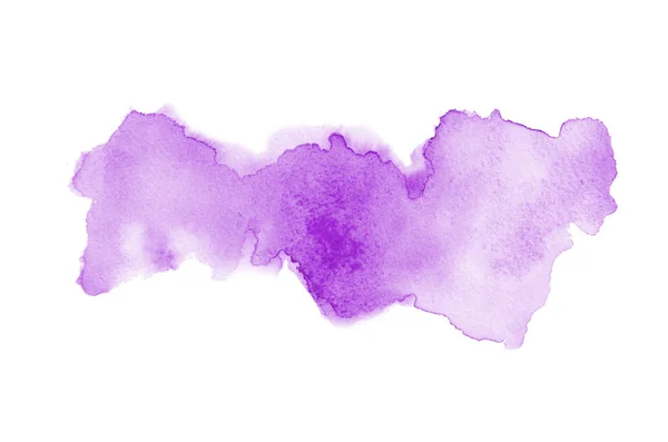 Gambar latar belakang cat air abstrak dengan percikan cat aquarelle cair, terisolasi di atas putih. Nada ungu — Stok Foto