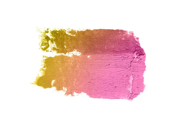 Abstrich und Textur von Lippenstift oder Acrylfarbe isoliert auf Weiß — Stockfoto