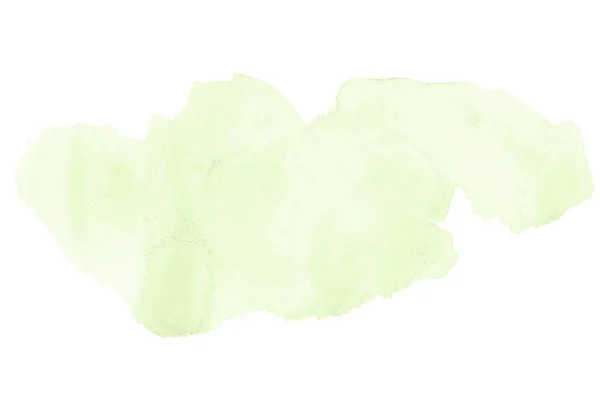 Imagem de fundo aquarela abstrata com um respingo líquido de tinta aquarelle, isolado em branco. Tons verdes — Fotografia de Stock