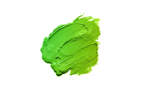 Молот і текстура помади або акрилової фарби ізольовані на білому тлі. Зелений жовтий колір — стокове фото