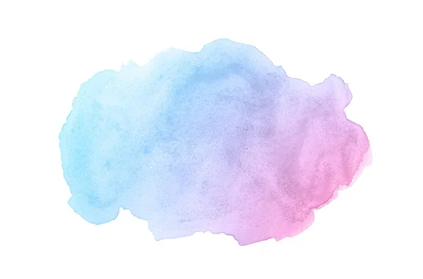 Abstract aquarel achtergrondafbeelding met een vloeibare Splatter van Aquarelle verf, geïsoleerd op wit. Roze en blauwe pasteltinten — Stockfoto