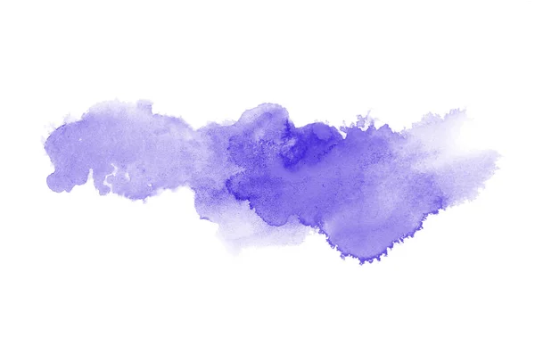 Imagen de fondo de acuarela abstracta con una salpicadura líquida de pintura acuarela, aislada en blanco. Tonos violetas — Foto de Stock