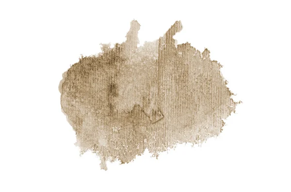 Imagen de fondo de acuarela abstracta con una salpicadura líquida de pintura acuarela, aislada en blanco. Marrón tonos —  Fotos de Stock