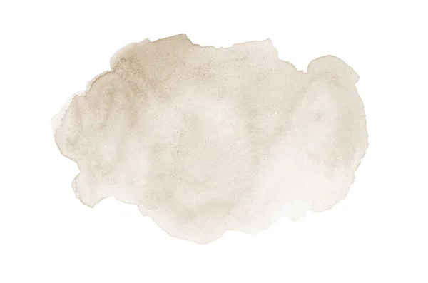 Beyaz üzerine izole edilmiş, sıvı bir kova boyası ile soyut suluboya arka plan görüntüsü. Kahverengi tonları — Stok fotoğraf