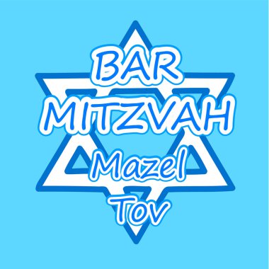 Bar Mitzvah davetiye veya tebrik kartı. yahudi tatili, vektör illüstrasyon