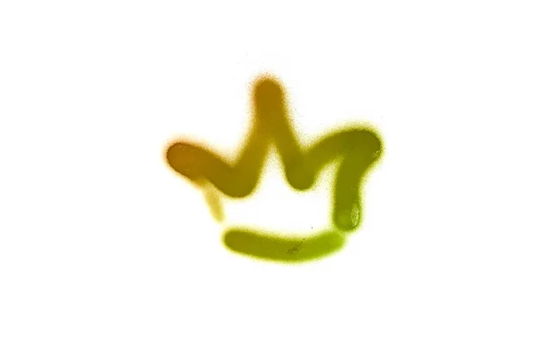 Graffiti crown sign sprayed on white isolated background — Stock Photo, Image