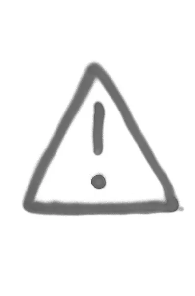 흰색 격리 된 배경에 살포 낙서 경고 기호 — 스톡 사진