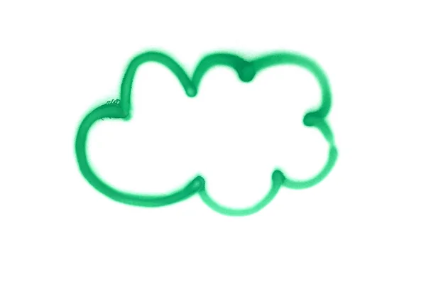 Graffiti cloud sign sprayed on white isolated background