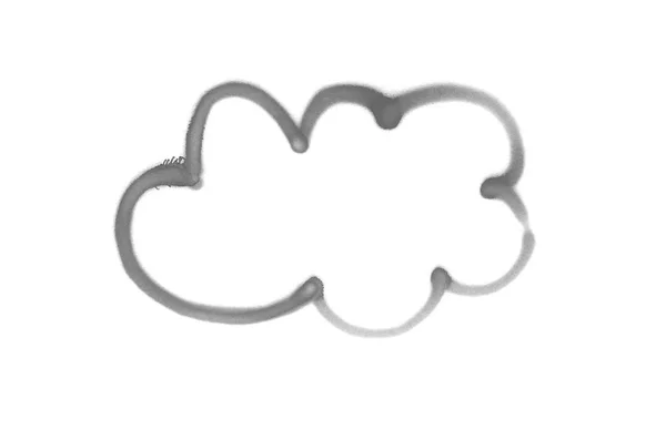 Graffiti cloud sign sprayed on white isolated background — Stock Photo, Image