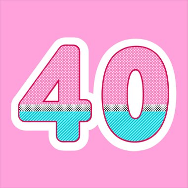 sevimli rakam, çocuk doğum günü için numara, stil lol bebek tatil. polka nokta deseni ve çizgili vektör illüstrasyon