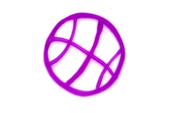 Знак баскетболу графіті розбризкований на білому ізольованому фоні — стокове фото
