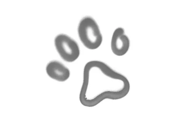 Graffiti pet's paw sign sprayed on white isolated background — Stock Photo, Image