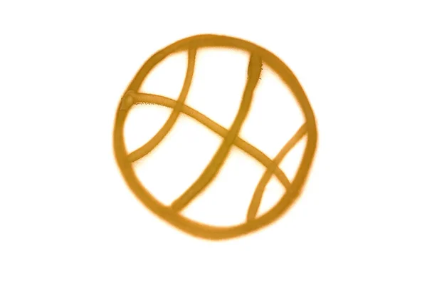 涂鸦篮球标志喷在白色隔离背景上 — 图库照片