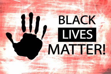 Siyahların Yaşamı Önemlidir pankartı. Irkçılık vektörü posterini durdur.