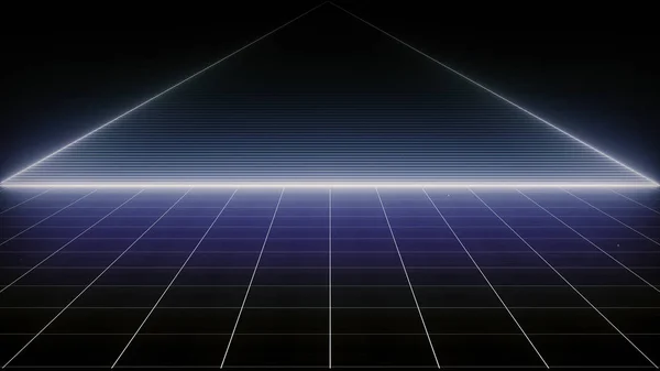 Retro Sci Background Futuristic Grid Landscape Digital Cyber Surface Suitable — Stock Photo, Image