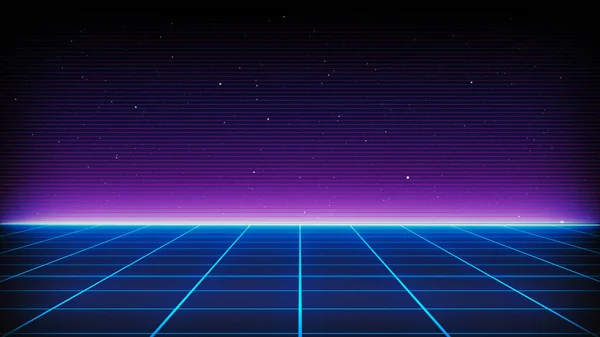 Retro Sci-Fi Background Futuristic Grid landscape of the 80`s. Digital  Cyber Surface. Suitable for design in the style of the 1980`s - Stock Image  - Everypixel