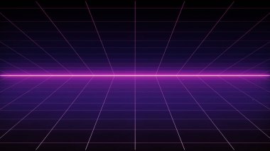 80's. Dijital Siber Yüzey Retro Sci-Fi Arka Plan Fütüristik Izgara manzara. 1980'li yıllarda tasarım için uygundur