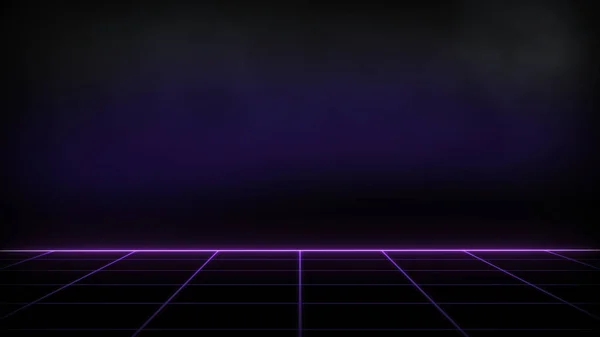 Retro Sci-Fi Background Futuristic Grid landscape of the 80`s. Digital Cyber Surface. Suitable for design in the style of the 1980`s