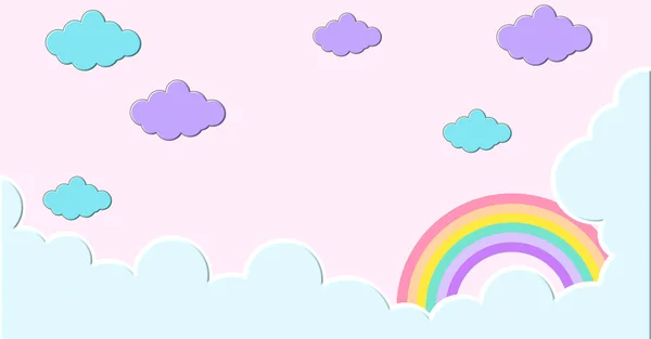 Abstrakte Kawaii Kühle Bunte Wolke Himmel Regenbogen Hintergrund Weicher Verlauf — Stockfoto