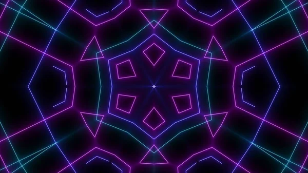 Absztrakt Retro Sci Neon Fényes Lencse Flare Fekete Alapon Lézer — Stock Fotó