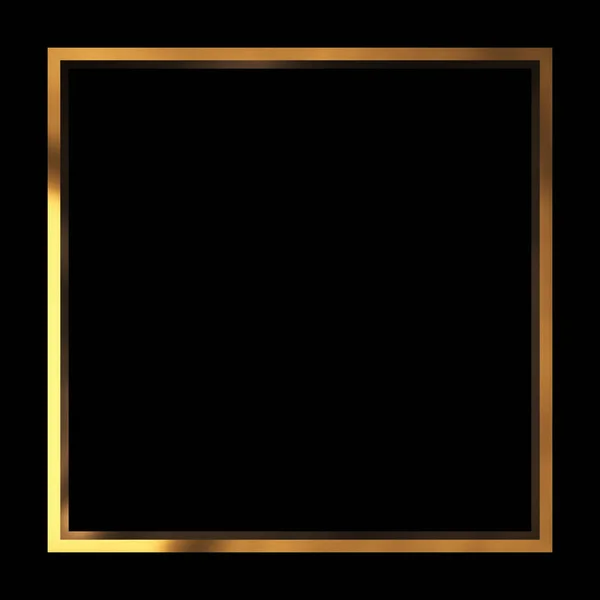 Gold Metal Glitter Shiny Frame Isolated Black Background — Stock Photo, Image