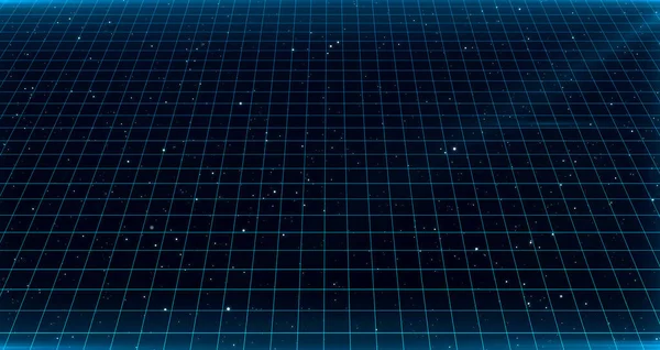 Retro Sci-Fi Background Futuristic Grid landscape of the 80`s. Digital Cyber Surface. Suitable for design in the style of the 1980`s. 3D illustration