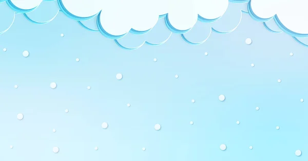 Abstrakt Kawaii Moln Tecknad Blå Himmel Med Snö Bakgrund Begreppet — Stockfoto