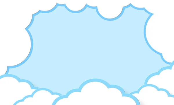 Astratto Kawaii Nuvole Cartone Animato Cielo Blu Sfondo Concetto Bambini — Foto Stock