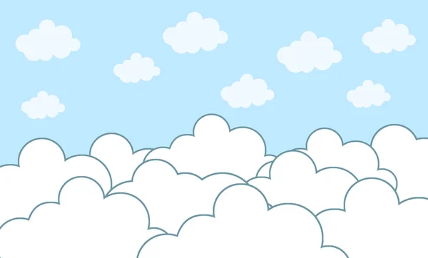 Abstract Kawaii Clouds Cartoon Blue Sky Background Conceito Para Crianças — Fotografia de Stock