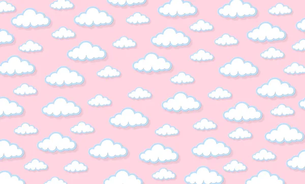Abstract kawaii Clouds cartoon on blue sky, background. Concept for children and kindergartens or presentation