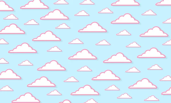 Abstract Kawaii Clouds Cartoon Blue Sky Background Conceito Para Crianças — Fotografia de Stock
