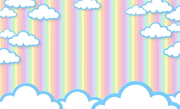 Abstract Kawaii Clouds Cartoon Blue Sky Background Concept Children Kindergartens — Stock Photo, Image