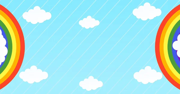 Abstract Kawaii Cool Colorful Cloud Sky Rainbow Background Soft Gradient — Stock Photo, Image