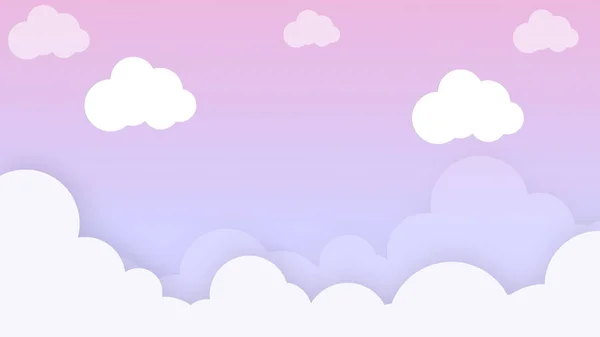 Clouds cartoon on blue sky, background. Concept for children and kindergartens or presentation